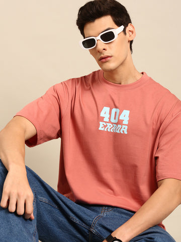 404 Error: Pink typography print oversized fit tshirt