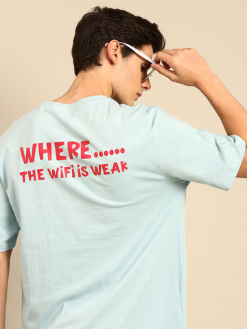 Find Me: Aqua typography oversized fit tshirt
