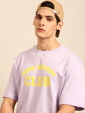 Good Energy Club: Lilac typography print oversized fit tshirt