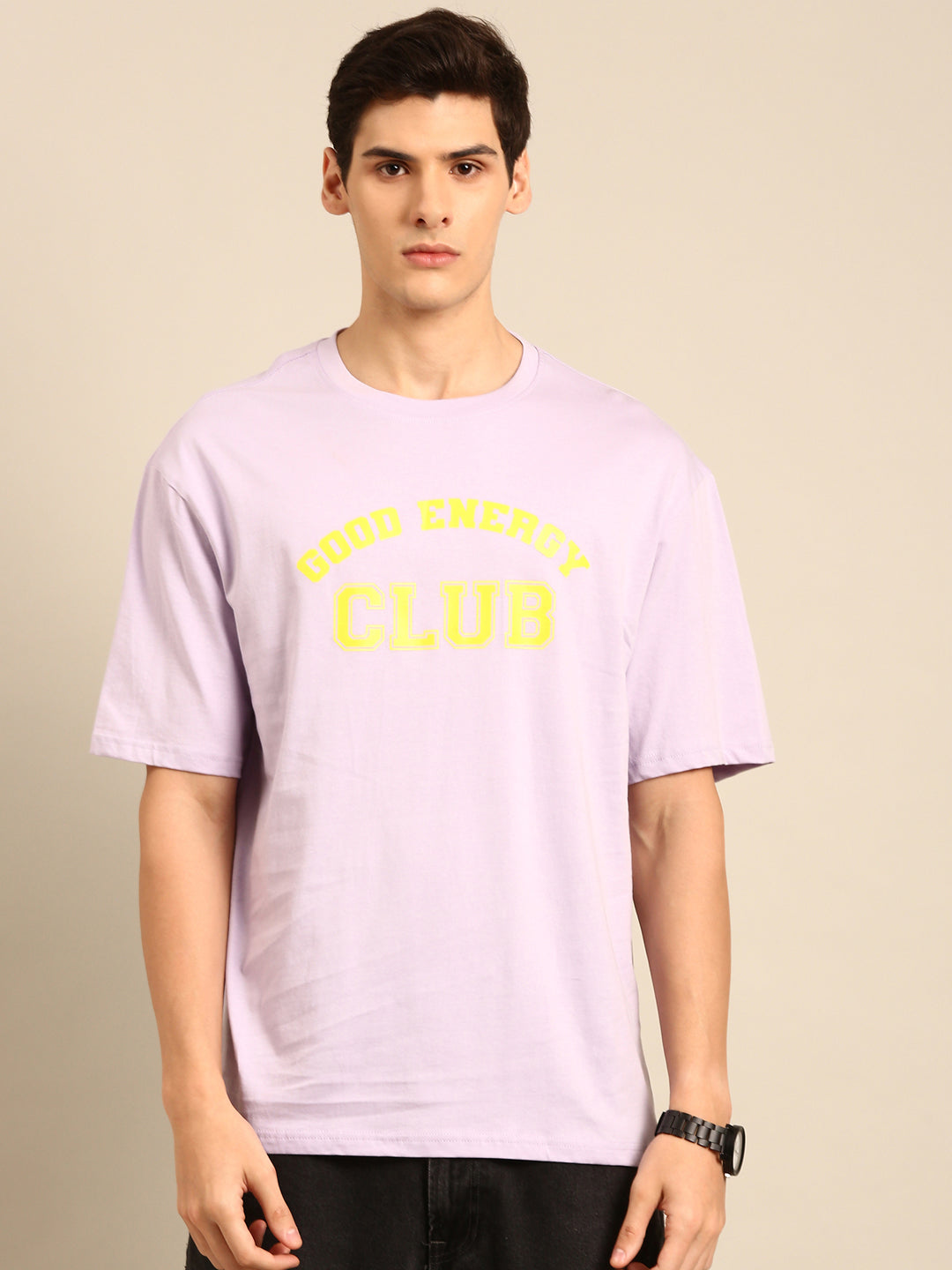 Good Energy Club: Lilac typography print oversized fit tshirt