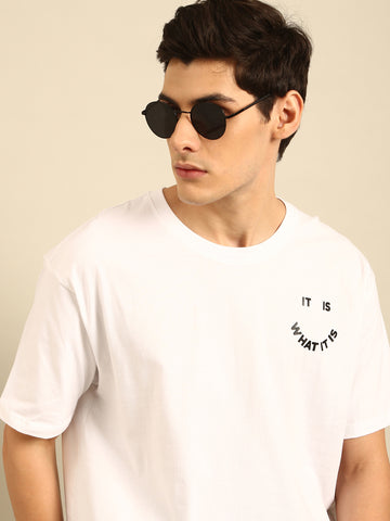 It is What it is: White typography print oversized fit tshirt
