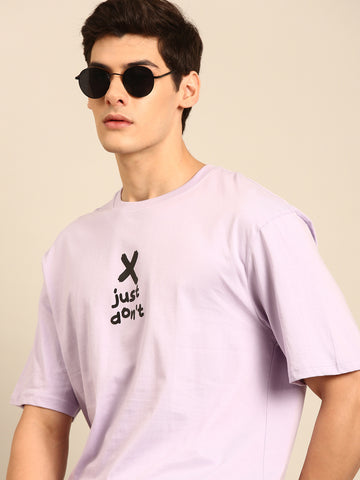 Just Don't: Lilac typography print oversized fit tshirt