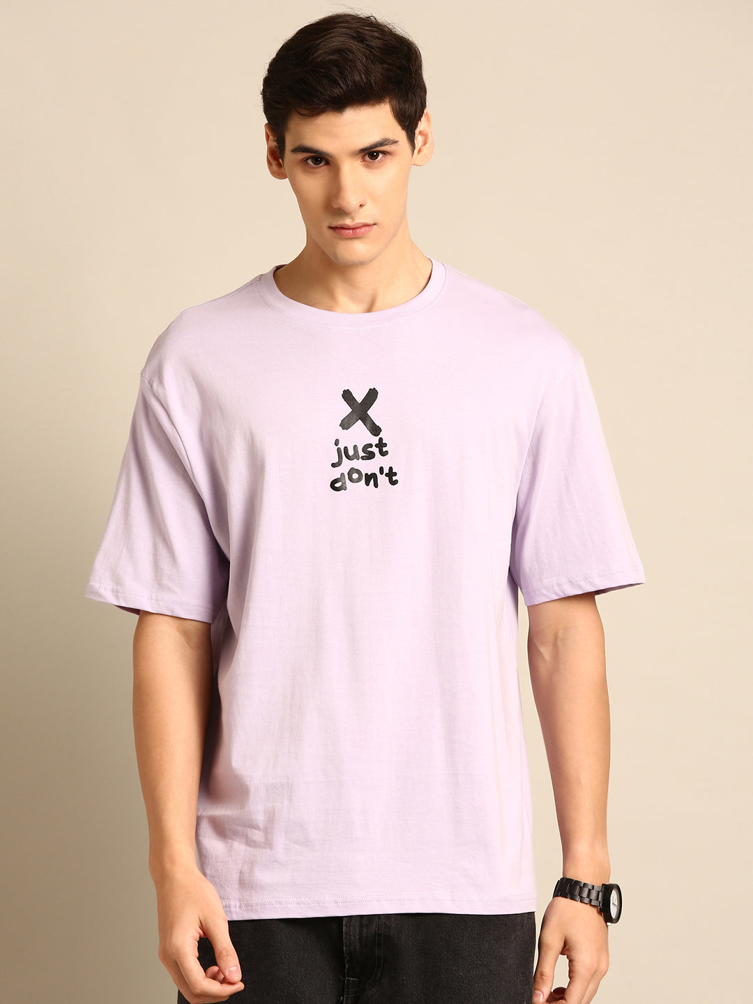 Just Don't: Lilac typography print oversized fit tshirt