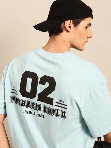 Problem Child: Aqua typography print oversized fit tshirt