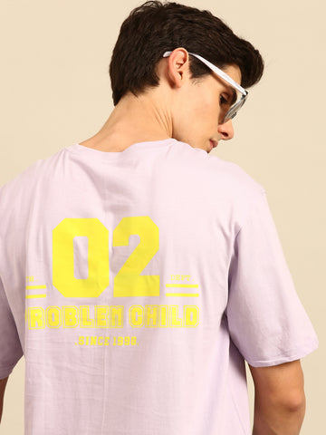Problem Child: Lilac typography print oversized fit tshirt