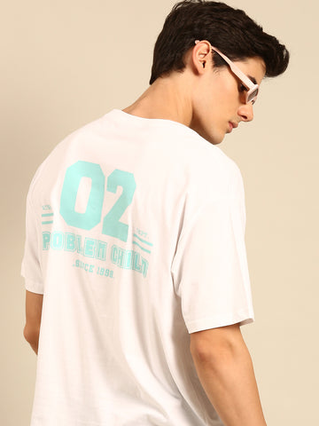 Problem Child: White typography print oversized fit tshirt