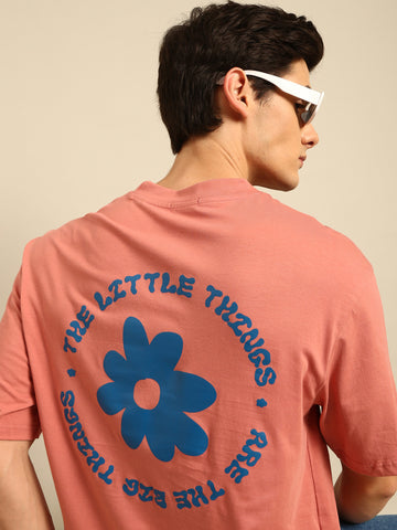The Little Things: Pink typography print oversized fit tshirt
