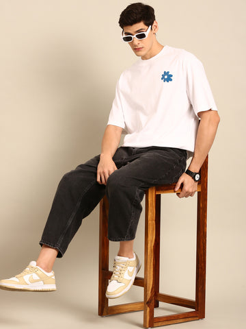 The Little Things: White typography print oversized fit tshirt