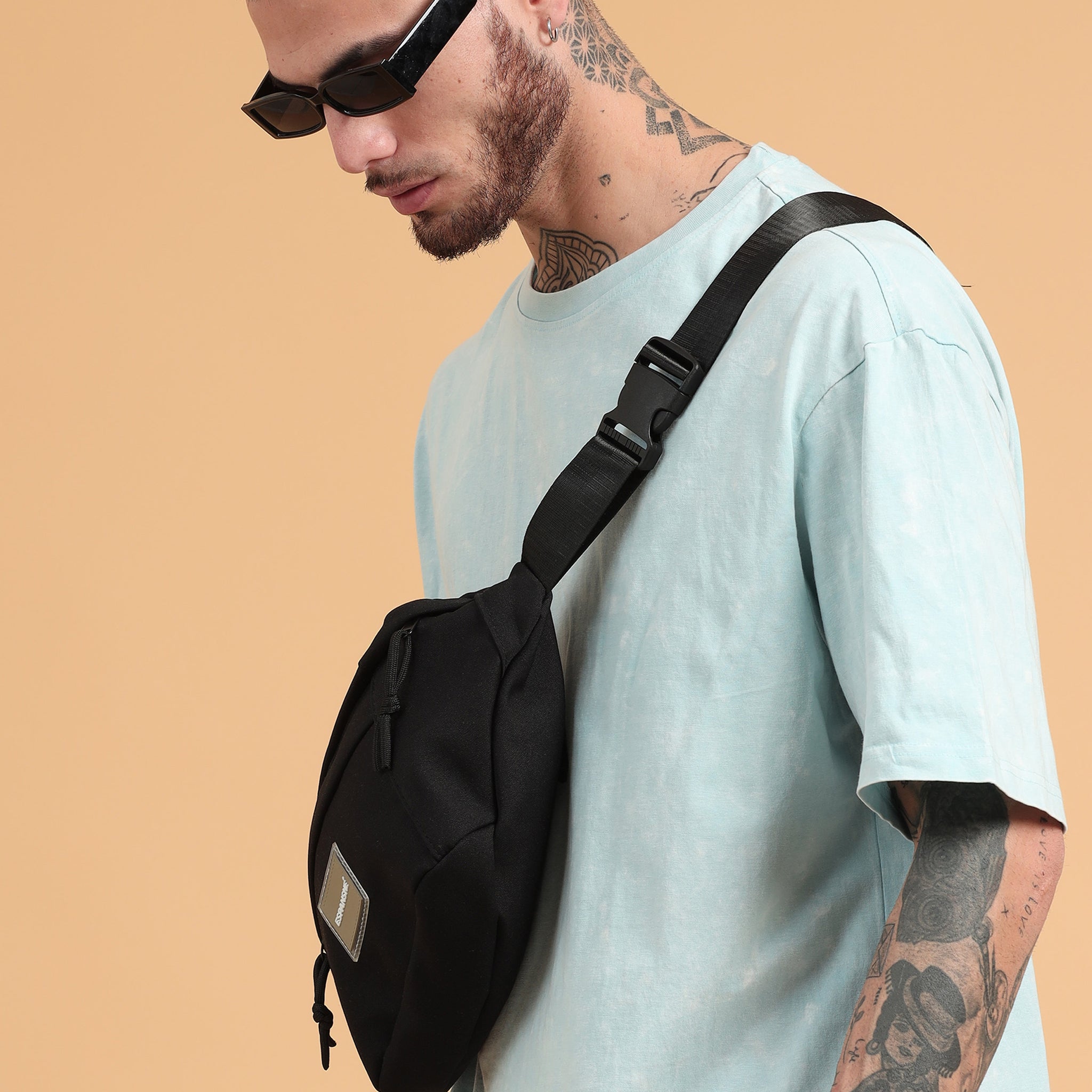 Distress: Aqua Solid Acid Wash Oversized Tshirt