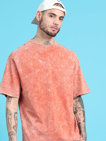 Distress: Rust Solid Acid Wash Oversized Tshirt
