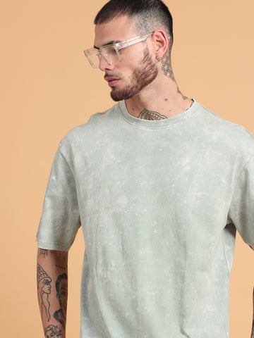 Distress: Sage Solid Acid Wash Oversized Tshirt